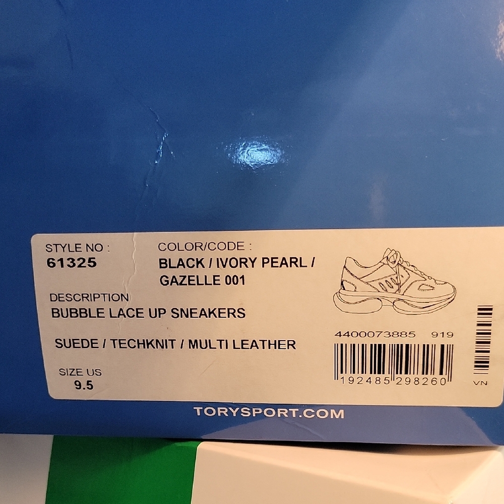 Tory Sport Black and White Sneakers with Cushioned Sole - Picture 2 of 7